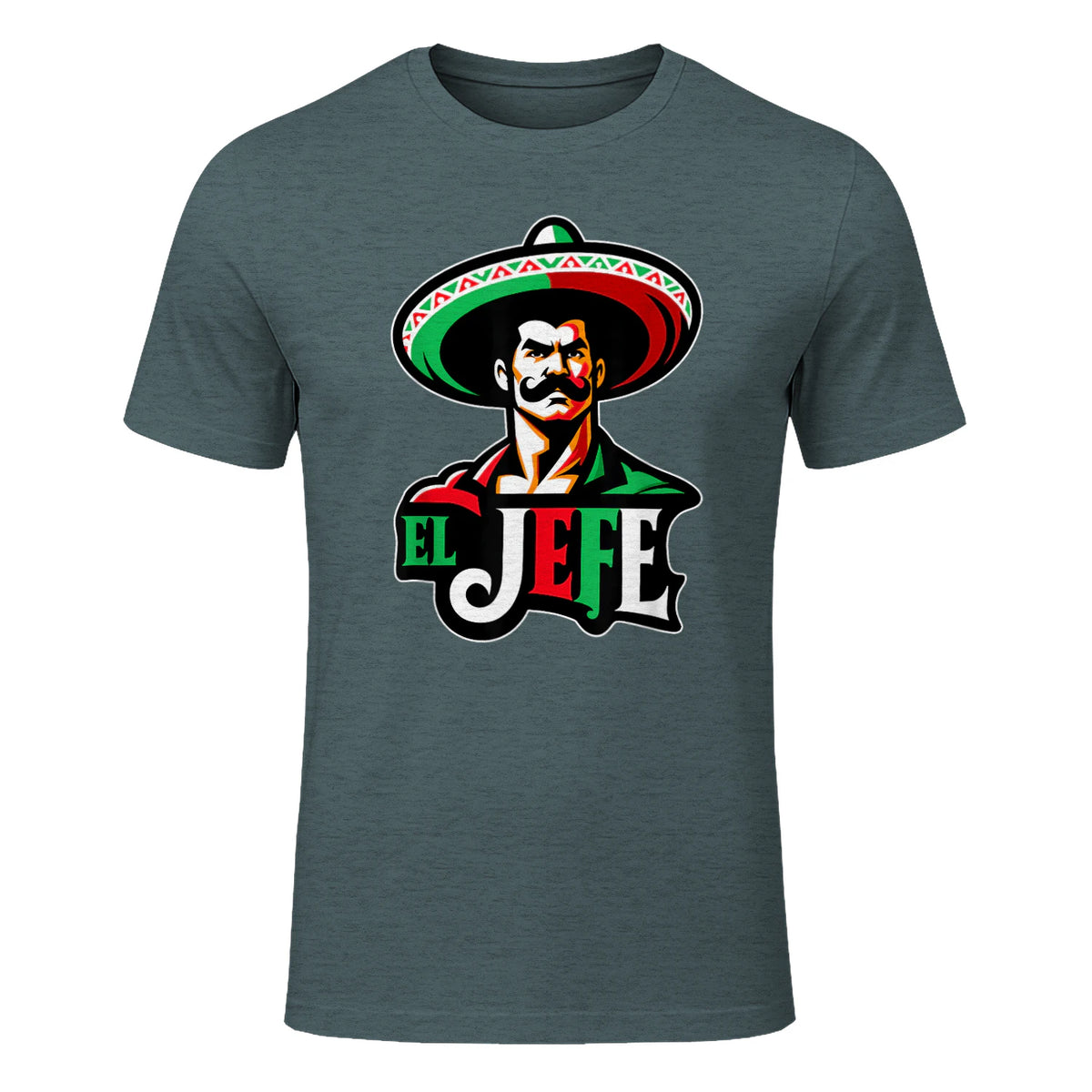 El Jefe Le Patron En Espagnol Drôle Phrase Mexicaine in Dark Heather - front view