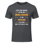 Départ Métier Super Patron Humour Beau Gosse Patron in Charcoal - front view