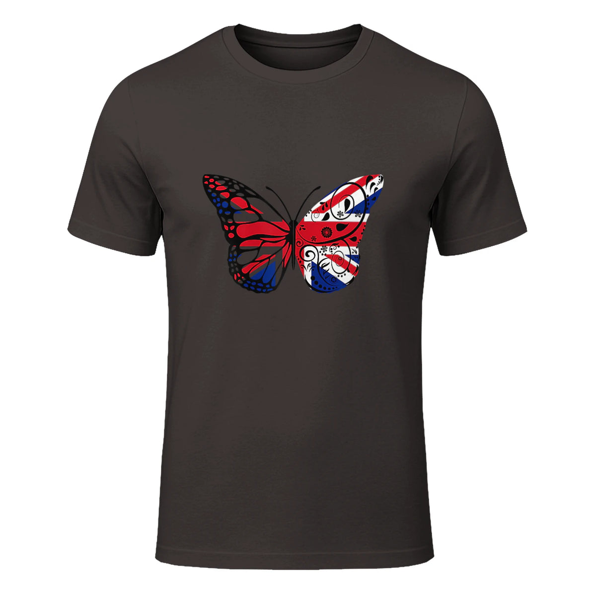 Union Jack Butterfly Butterflies Flag Wings British UK Flag in Dark Chocolate - front view