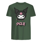 Kuromi Sanrio Character Classic Japan Design in Military Green - back view