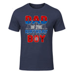 Birthday Boy Dad Spider Web T-Shirt in Heather Navy - front view
