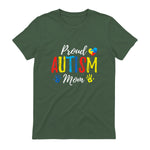Proud Mom Autism Awareness Family Matching Shirt in Military Green - back view