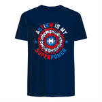 Autism is My Superpower Autism Awareness Autistic for Boys in Navy - back view