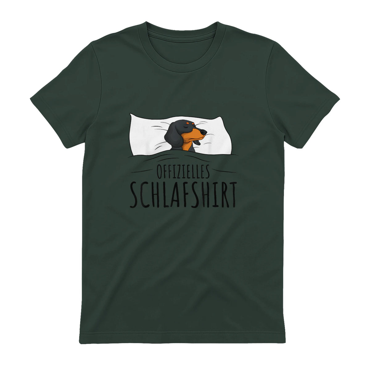 Offizielles Schlafshirt Schlafanzug Dackel Hund Geschenkidee in Forest Green - back view