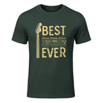 Best Dad Ever Guitar Chord T-Shirt in Forest Green - front view