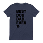 Best Dog Dad Ever – Vintage Dog Daddy – Retro Doggy Father in Heather Navy - back view