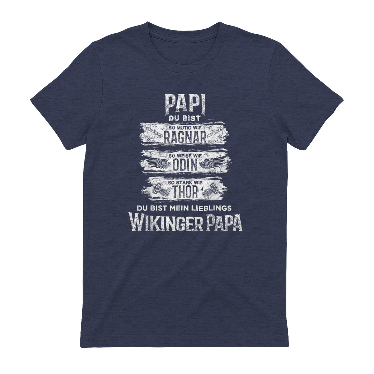 Wikinger Papa Vater Ragnar Thor Odin in Heather Navy - back view