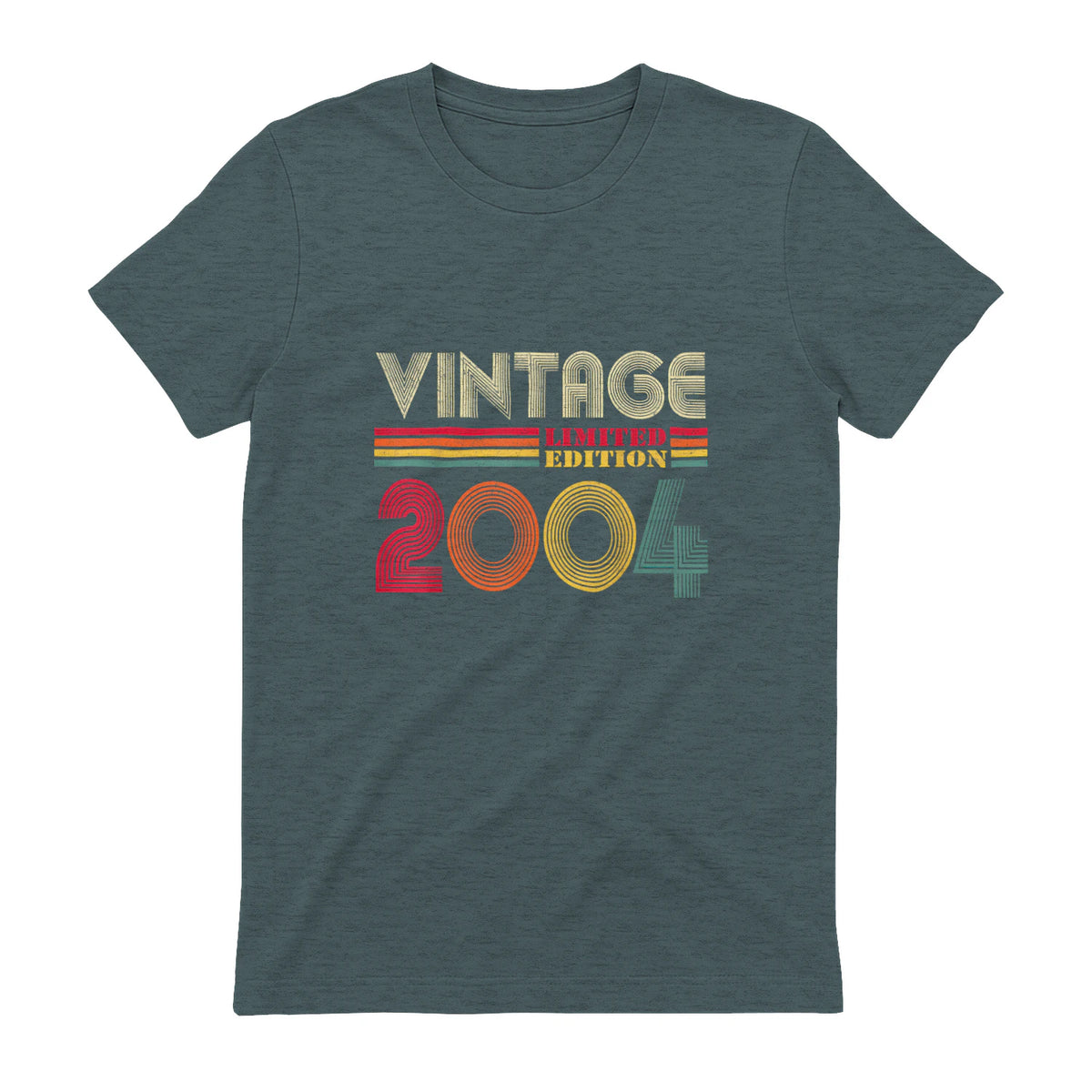 Vintage Twentieth Birthday Gift T-Shirt in Dark Heather - back view