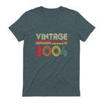 Vintage Twentieth Birthday Gift T-Shirt in Dark Heather - back view