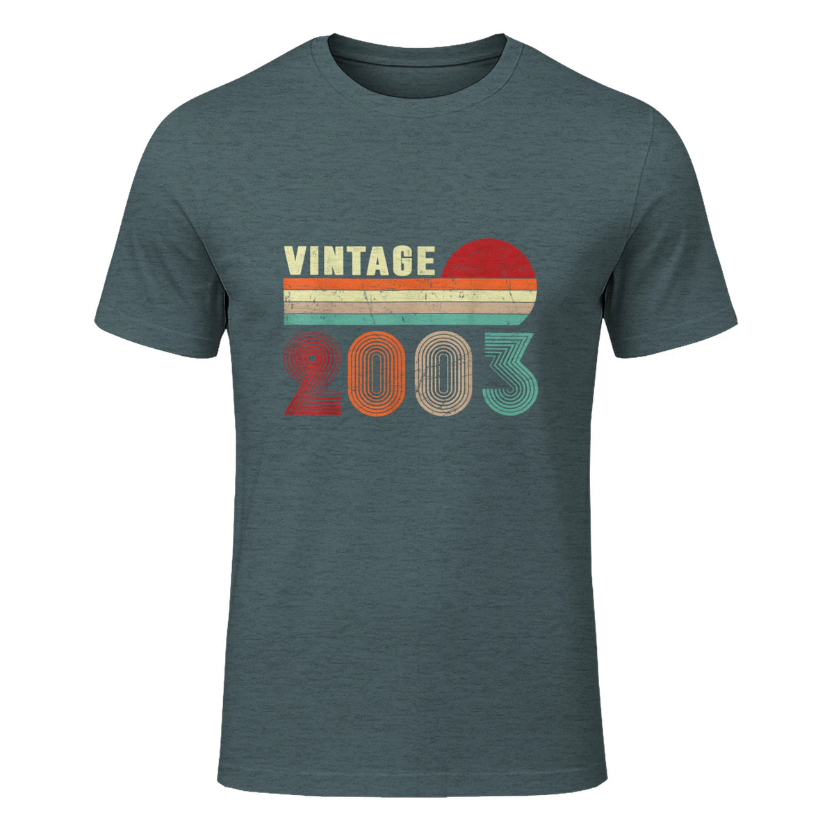 Vintage Twenty-Second Birthday T-Shirt in Dark Heather - front view