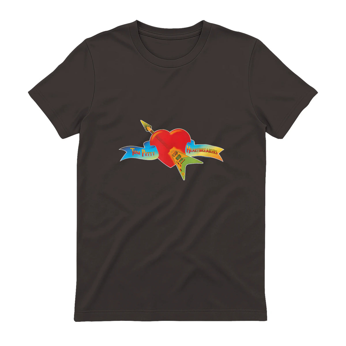 Tom Petty and The Heartbreakers Classic Logo T-Shirt in Dark Chocolate - back view