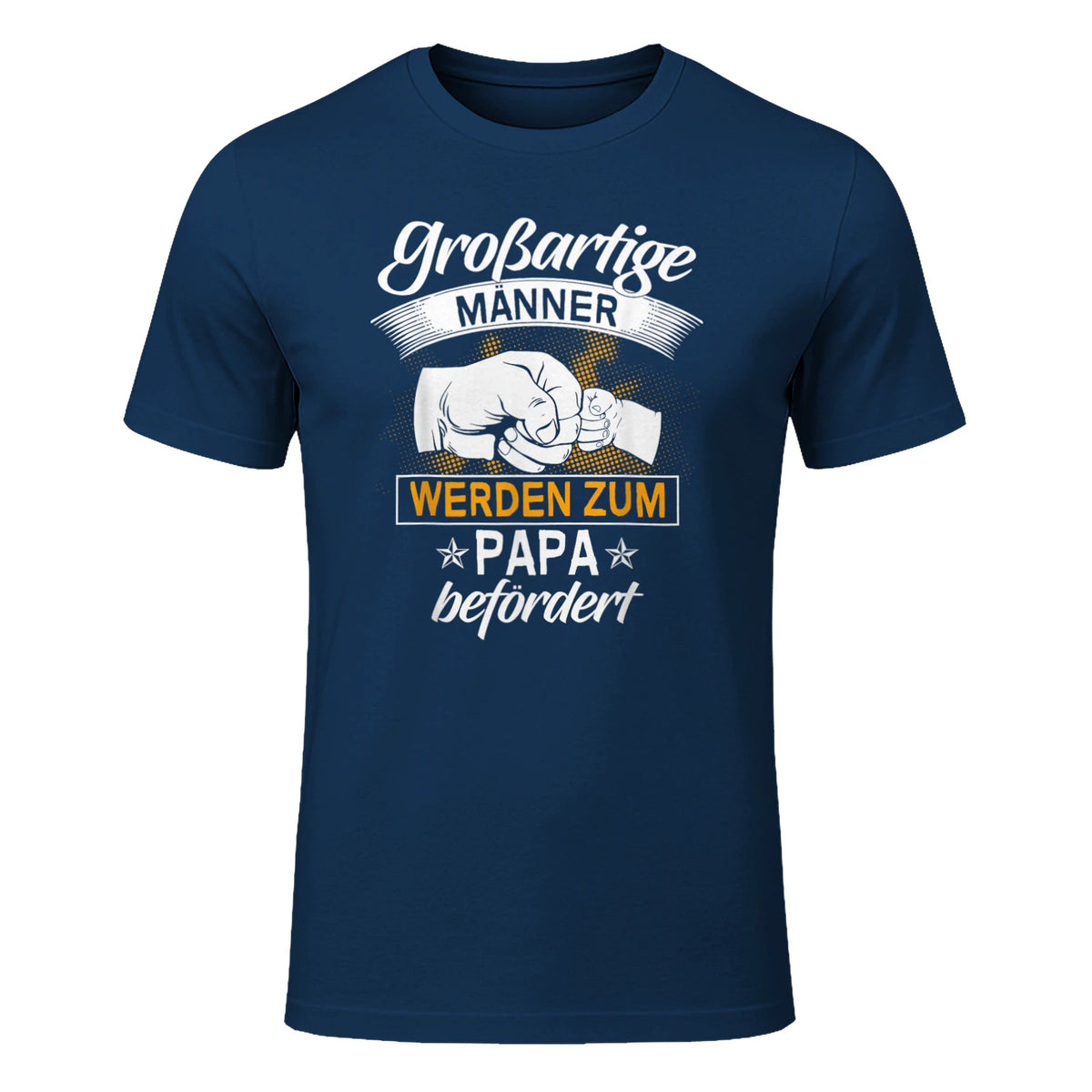 Vatertag Vaterschaft Geschenke Großartige Männer Werden Zum Papa Befördert Werdender Vater , Schwarz, S, V-Aussch in Navy - front view