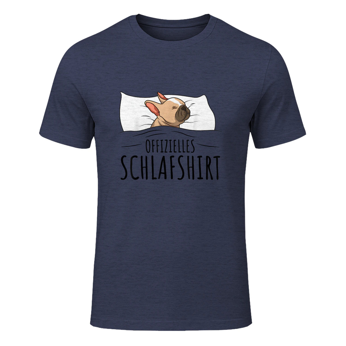 Süße Französische Bulldoggen Geschenke Offizielles Schlafshirt Schlafanzug Französische Bulldogge , Weiß, S, Kurz in Heather Navy - front view