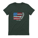 American Fourth of July Anniversary T-Shirt in Forest Green - back view