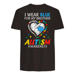 I Wear Blue For My Brother Autism Awareness in Dark Chocolate - back view