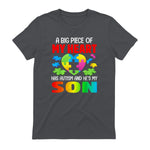 A Big Piece of My Heart Has Autism and He's My Son in Charcoal - back view