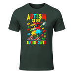 Puzzle Autism Awareness Autistic Support in Forest Green - front view