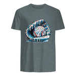 Baseball Drip Ice Cream Sprinkles Baseball Glove T-Shirt in Dark Heather - back view