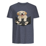 Cadeaux pour les amoureux des chiens Golden in Pocket in Heather Navy - back view