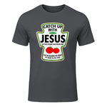 Catch Up with Jesus T-Shirt in Charcoal - front view