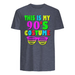 This Is My Nineties Costume Party T-Shirt in Heather Navy - back view