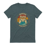Nouveau Papa Parents Humour Gamer Nouvelle Naissance Annonce T-Shirt in Dark Heather - back view