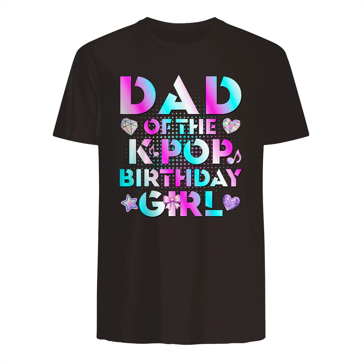 K-Pop Girl Dad T-Shirt in Dark Chocolate - back view