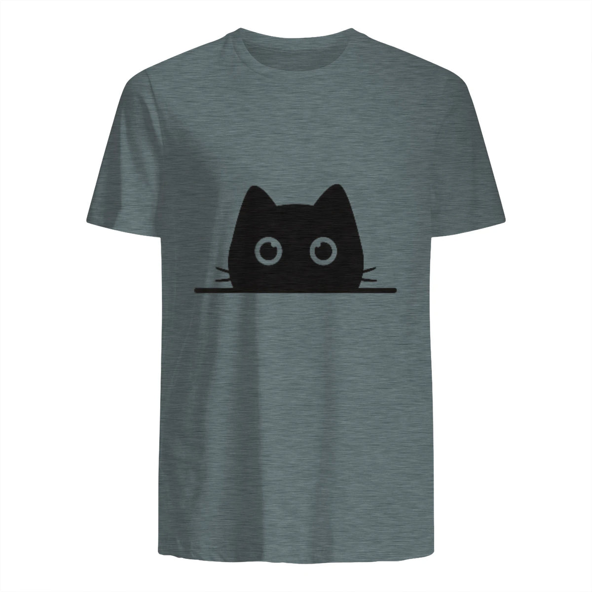 Chemise avec motif de chat dans une poche pour enfants, femmes, hommes, amoureux des chats in Dark Heather - back view