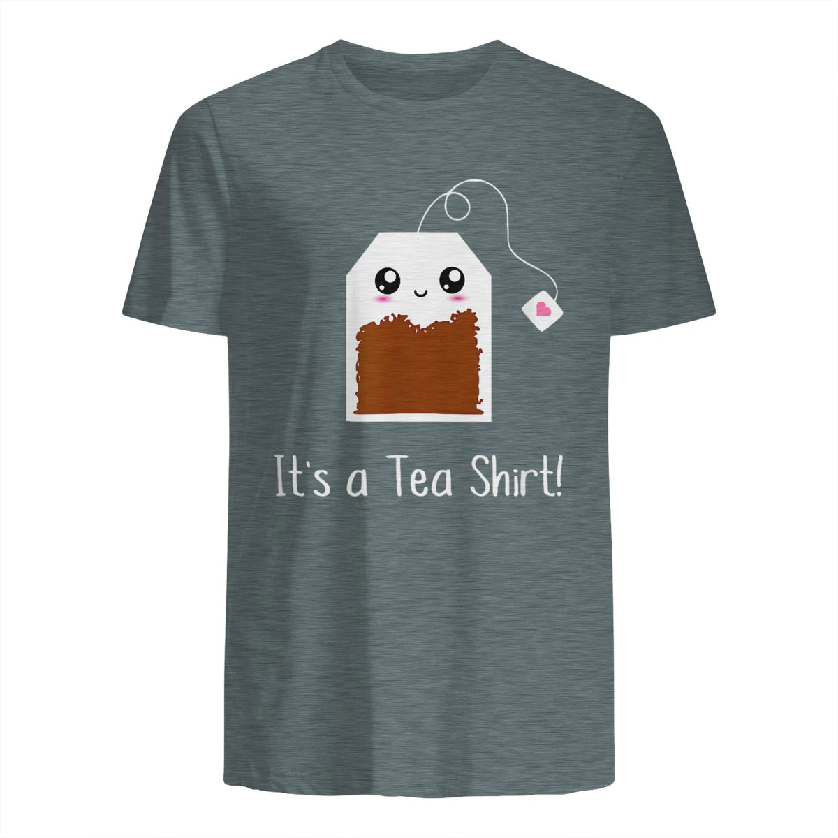 It's a Tea Shirt funny kawaii cute Tea humour Tshirt Tee in Dark Heather - back view