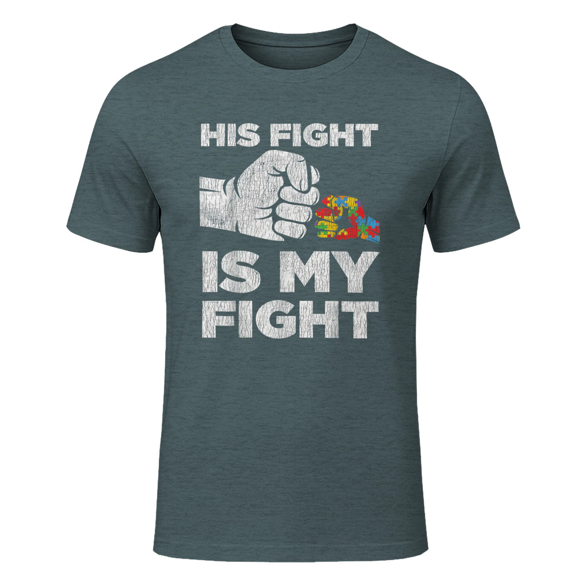 Autism Awareness for Parents of Autistic Kids T-Shirt in Dark Heather - front view