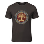 Baum des Lebens Wikinger keltischer Lebensbaum nordisch Halbarm in Dark Chocolate - front view