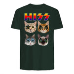 Funny Cat Hiss Rock and Roll For Cat Lover, Cat Dad, Cat mom T-Shirt in Forest Green - back view