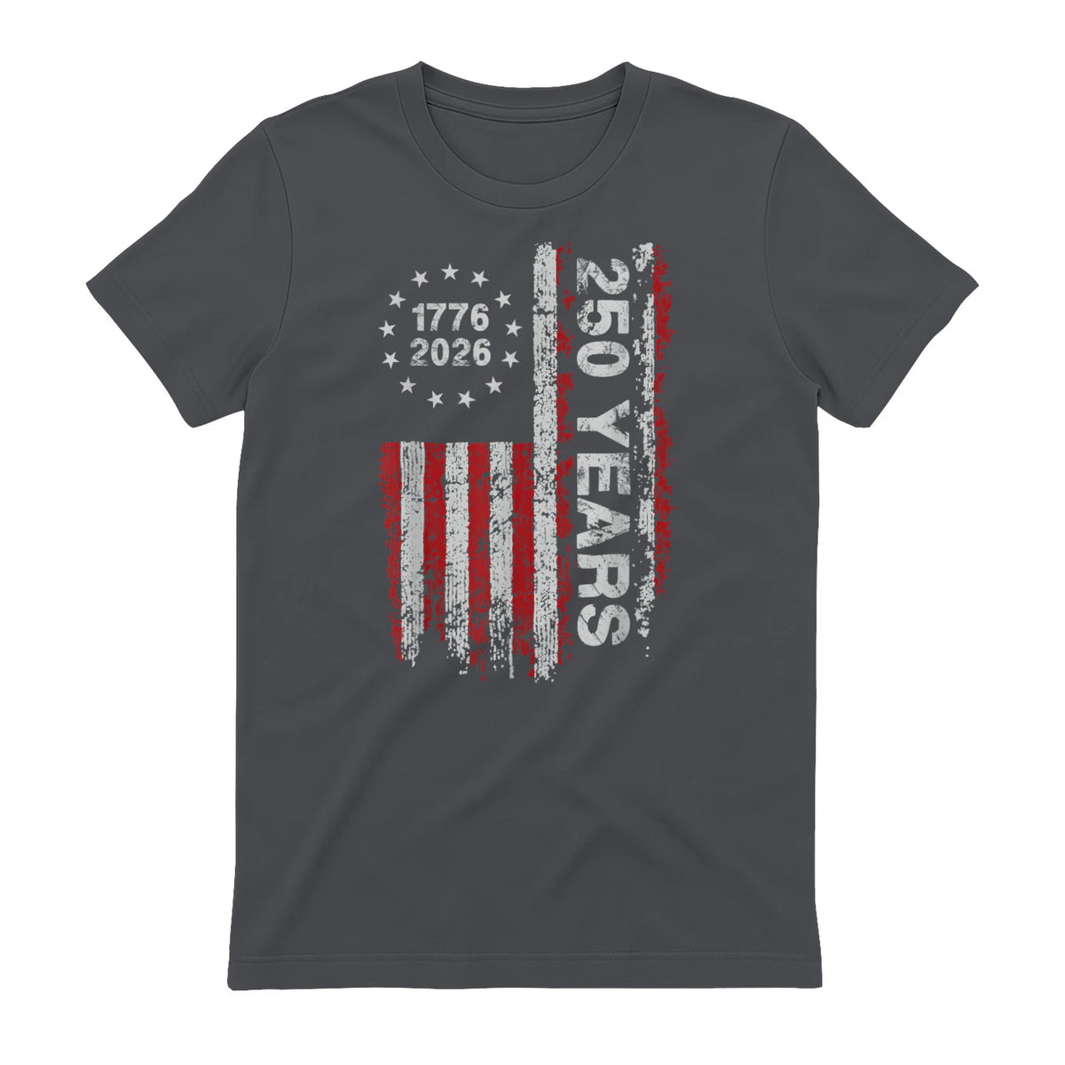 American Independence Freedom Anniversary T-Shirt in Charcoal - back view