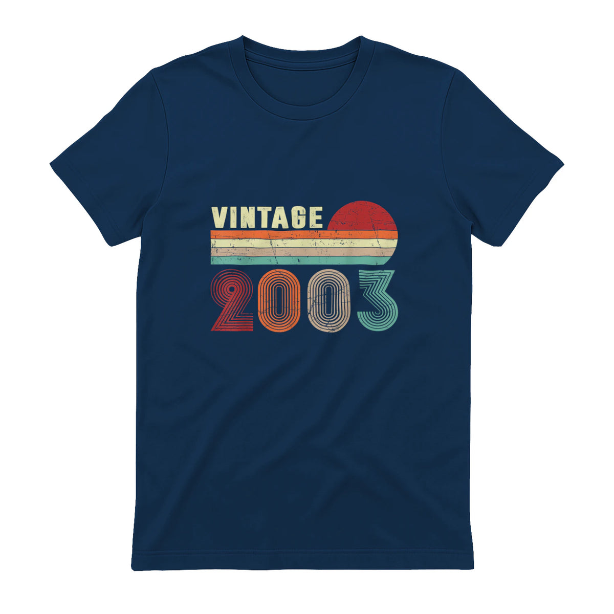 Vintage Twenty-Second Birthday T-Shirt in Navy - back view
