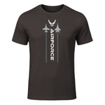 US Air Force with Logo T-Shirt in Dark Chocolate - front view