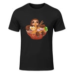 Kawaii Cute Anime Sloth Otaku Japanese Ramen Noodles in Black - front view