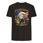 Anniversary Eagle Liberty Bell T-Shirt in Dark Chocolate - back view