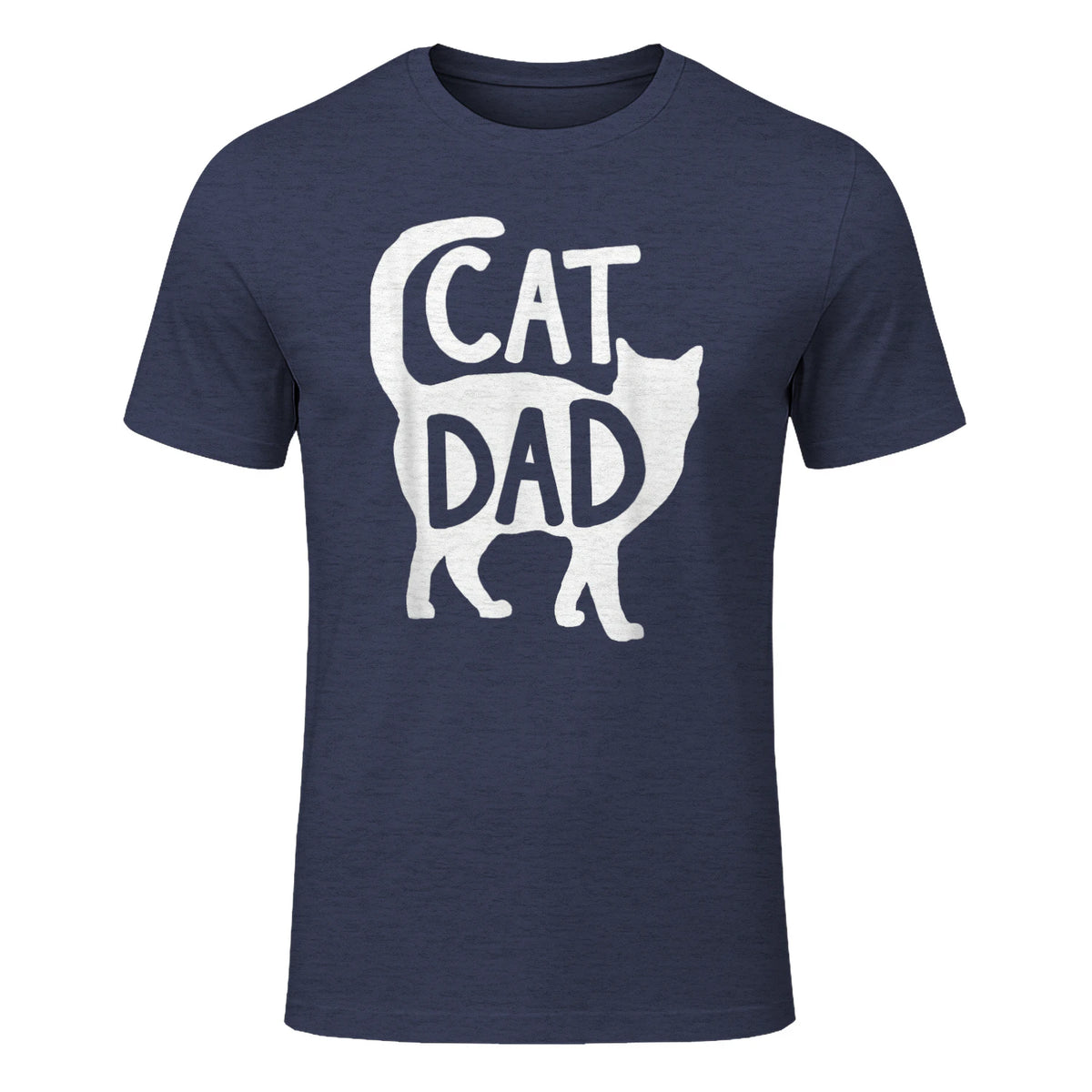 Best Cat Dad Fathers Day Men Kitty Daddy Papa Christmas Meow in Heather Navy - front view