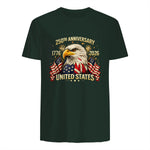 American Flag Anniversary T-Shirt in Forest Green - back view