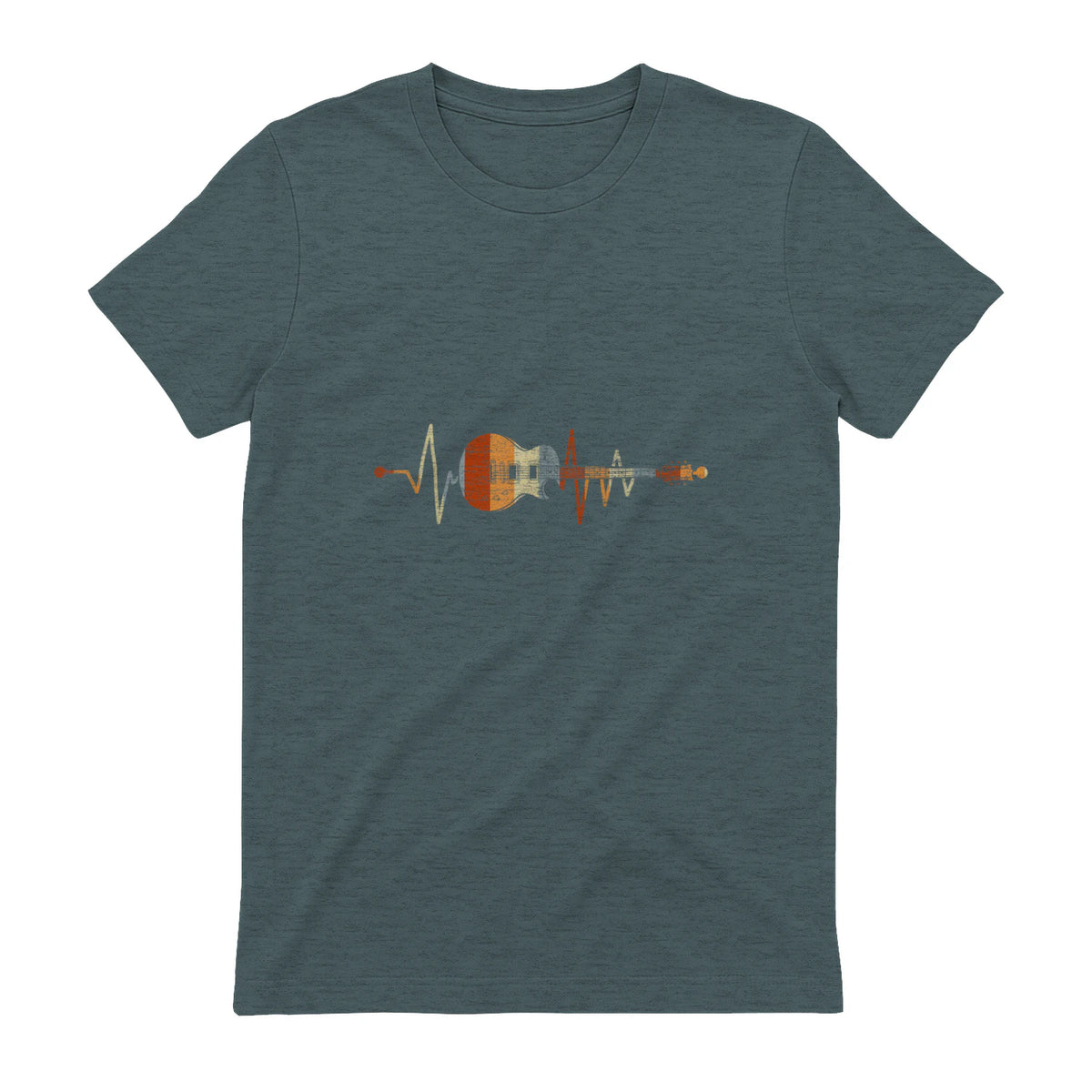Music Guitarist Heartbeat Guitar in Dark Heather - back view