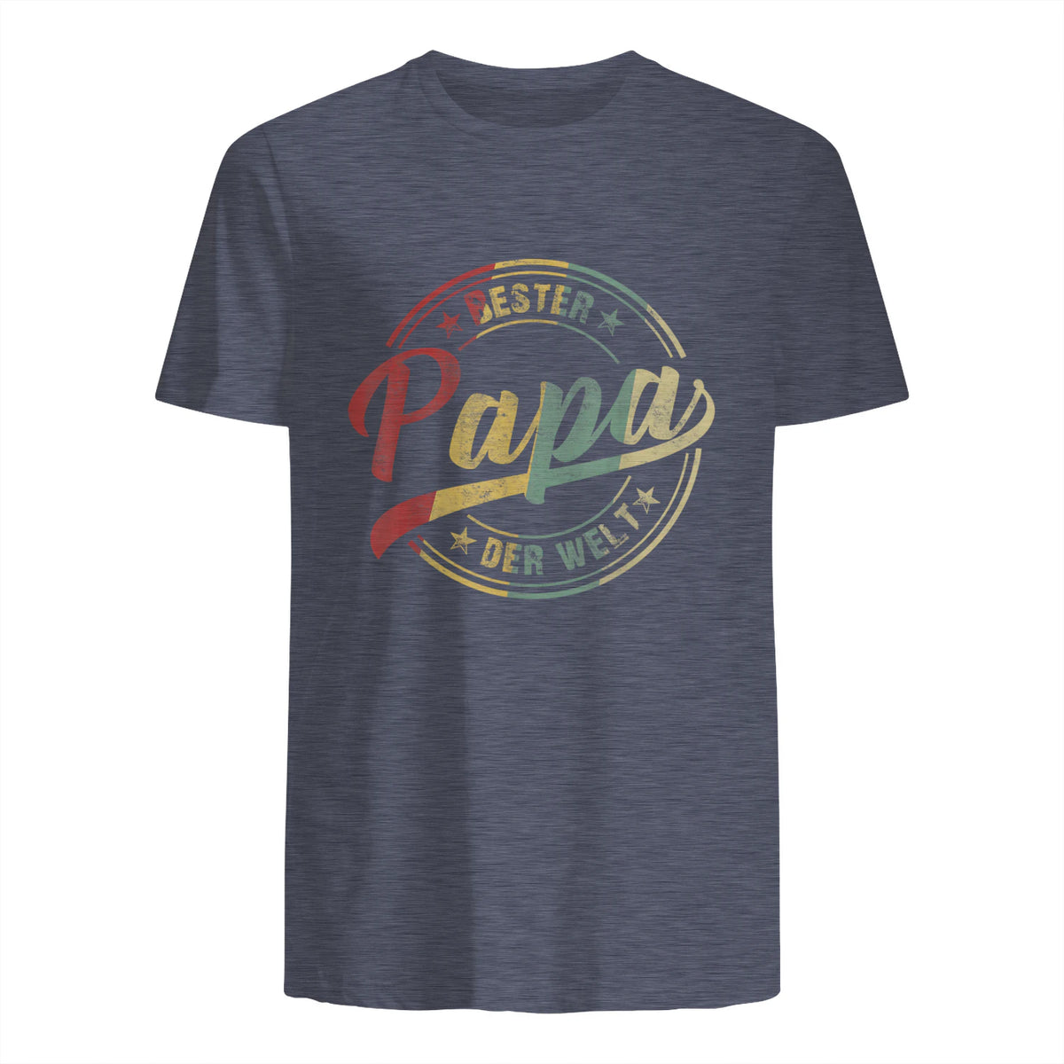 Bester Papa Der Welt Vatertagsgeschenk in Heather Navy - back view
