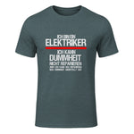 Elektriker Fun Geschenkidee - Herren Schwarz S - Kurzarm - Casual Funny Slogan Electrician in Dark Heather - front view