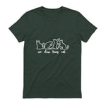Un Deux Trois Cat, Cute & Funny Kittens, Gift For Cat Lovers T-Shirt in Forest Green - back view