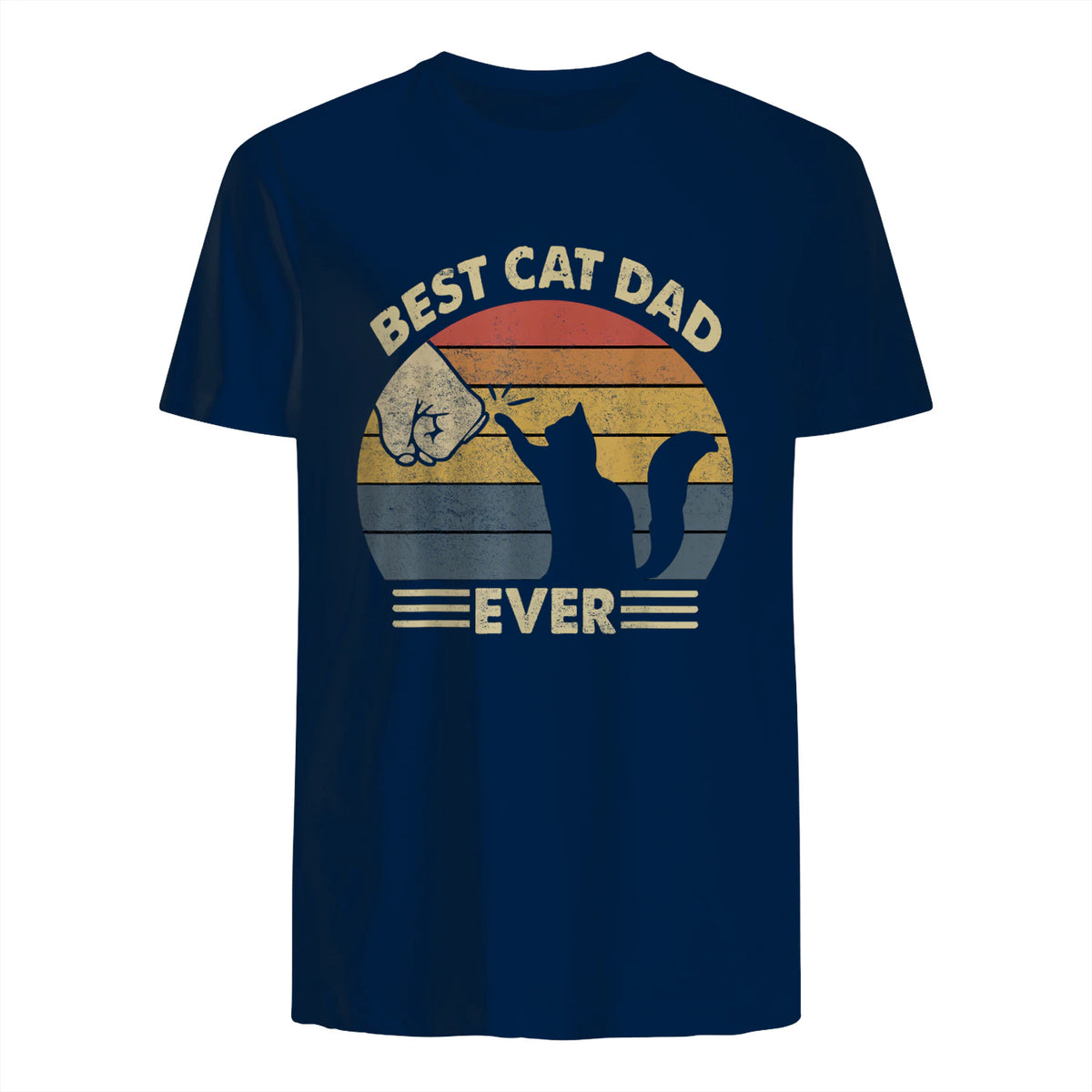Best Cat Dad Ever T-Shirt in Navy - back view