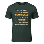 Départ Métier Super Patron Humour Beau Gosse Patron in Forest Green - front view