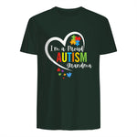 I'm A Proud Grandma Love Heart Autism Awareness Puzzle in Forest Green - back view