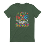 Autism Awareness Autism Support Squad Family in Military Green - back view