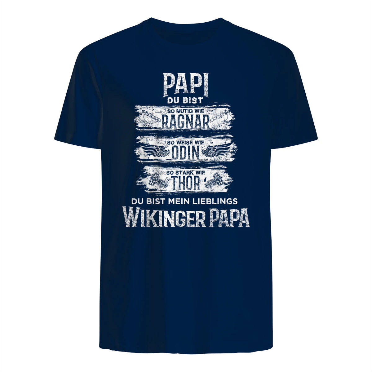 Wikinger Papa Vater Ragnar Thor Odin in Navy - back view
