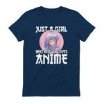 Manga & Anime Outfits for Women & Girls Anime Girl Merch Otaku Gift Just A Girl Who Loves Anime in Navy - back view