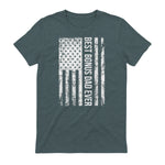 Step Dad Best Bonus Dad Ever For Stepdad American Flag in Dark Heather - back view